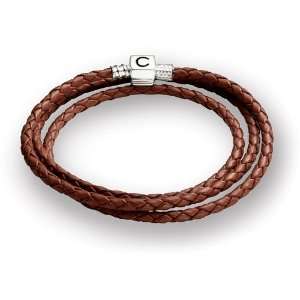  Chamilia Cognac Braided Leather Wrap Bracelet (20.7 in 