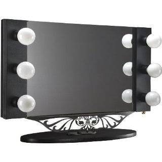   Customer Reviews: Starlet Table Top Lighted Vanity Mirror 34   Black
