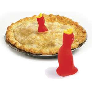   Red Silicone Pie Bird, Stop The Oven Mess NEW 028901032616  