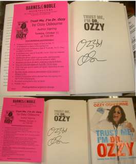 OZZY OSBOURNE AUTOGRAPH SIGNED NEW BOOK TRUST ME IM OZZY W/ PAPERWORK 