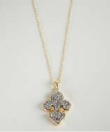 Marcia Moran gold and titanium druzy fleur des lis pendant necklace 
