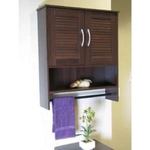  Louvered 2 Door Wall Cabinet (Espresso) (28.7H x 25W x 7 