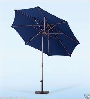 Tilting/Cranking Patio Deck Aluminum Umbrella   Navy  