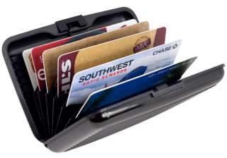 Aluminum Credit Card ID Holder Wallet RFID block BLACK  
