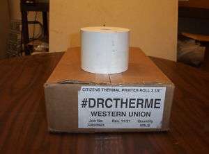Thermal Paper Rolls for Western Union printers 3 1/8  