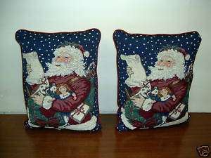 Christmas Santa Claus Holiday Tapestry Pillows  