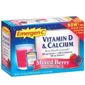  Emergen C Bone Health Drink Mix, Mixed Berry, 30 Packets 