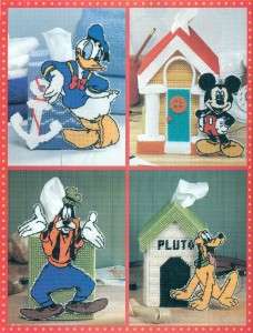 MICKEY MOUSE TISSUE BOX COVERS IN PLASTIC CANVAS BOOKLET  