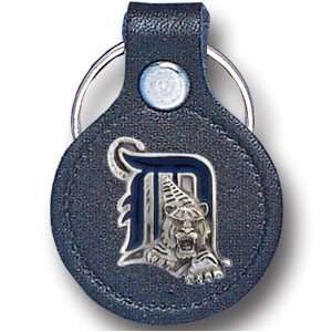   Small Leather & Pewter MLB Key Ring   Detroit Tigers