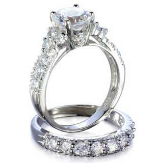 Engagement/Wedding Rings SET Vtg Style .925 Silver SZ 5  