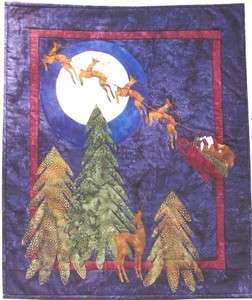 Santa Rides Sleigh Reindeer Christmas Quilt Pattern NEW  