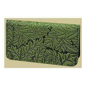    Acanthus Leaf   Fern Leather Check Book Cover