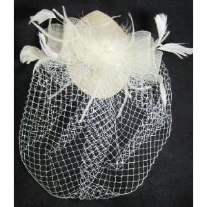  Ivory Birdcage Veil Bridal Formal Hat Hair Piece 