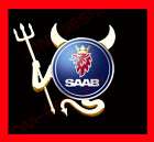 SAAB 3D GOLD Devil Demon Decal Sticker Car Emblem Logo (Fits: Saab 