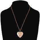 Heart Photo Locket Pendant Necklace Rose Gold GP Flower Design