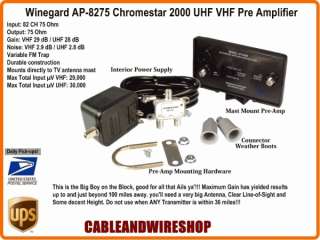 Winegard AP 8275 UHF VHF HD TV Antenna Pre Amplifier 610074820840 