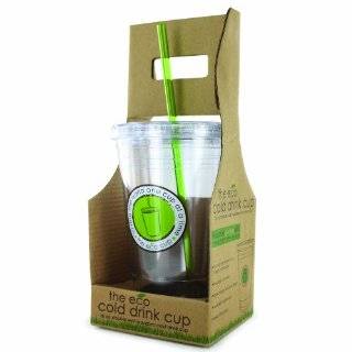   Planet 16 Ounce Double Wall Plastic Cold Drink Cup with Reusable Straw