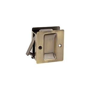  332 US5 Antique Brass Notch Passage Pocket Door Lock: Home Improvement