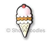 Triple Scoop Ice Cream Cone Shoe Doodle Charm for Clogs  