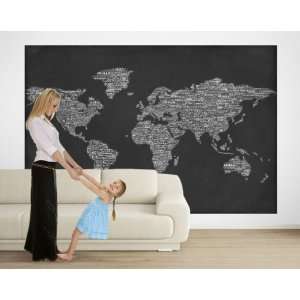  One World White on Black Pre Pasted Mural