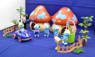 Smurf Figures Happy Family Red Mushroom House Set TG0801  