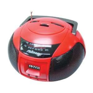  Portable AM/FM Radio Boombox with LCD Clock in Red model 