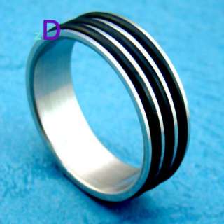  Cool Mens Black Stainless 316L Steel Band Ring Fashion Jewelry  