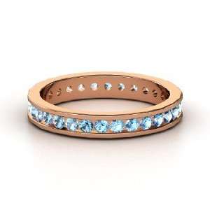    Alondra Eternity Band, 14K Rose Gold Ring with Blue Topaz Jewelry