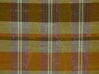   Fabric Marvic Misa Moire Check Ochre Plaid Linen Curtain & Upholstery