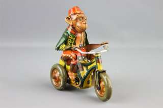 Vintage Arnold Monkey on Tricycle Tin Wind Up Toy  