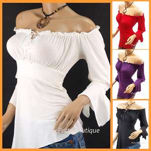 Cute Off Shoulder Bell Sleeve Blouse Tops, S M L XL  