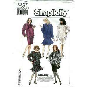  Simplicity 8807 Sewing Pattern Misses Pullover Top 