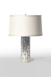 Barbara Cosgrove Silver Bamboo Tall Table Lamp Accent  