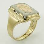   Trojan Cameo Tri Color 10K Yellow White & Rose Gold Fashion Ring