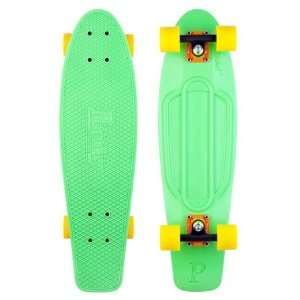   Skateboard   Green Deck   Orange/Black Trucks   Yellow Wheels Sports