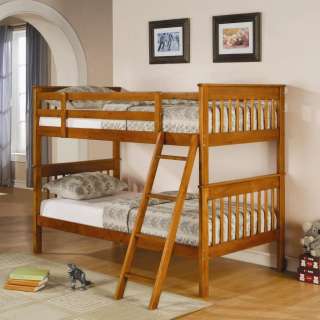 Twin over Twin Slat Bunk Bed in a Distressed Pine Finish by Coaster 