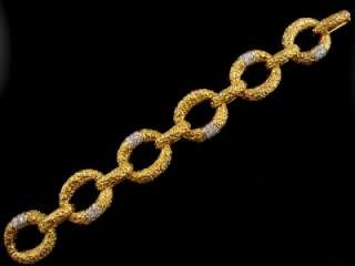 ESTATE VAN CLEEF & ARPLES 18K TWO TONE GOLD 1.80ct DIAMOND LINK 