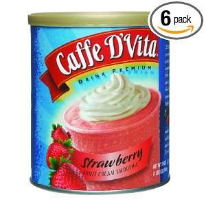 Caffe DVita Strawberry Fruit Cream Smoothie, 19 Ounce Cans (Pack of 6 