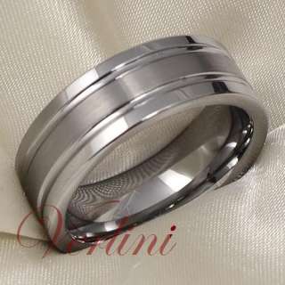 Tungsten Ring Mens Wedding Band Brushed Center Hot Bridal Jewelry 