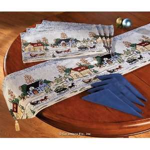    Victorian Winter Tapestry Table Runner, Placemat A 