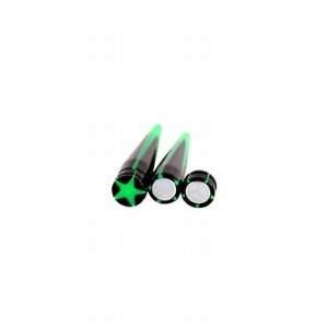  Green And Black Star Magnetic Tapers 4 Pieces: Jewelry