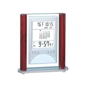   DESKTOP CLOCK WITH ALARM, CALENDAR AND THERMOMETER