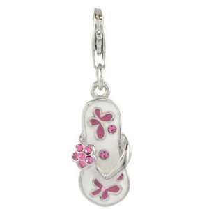  Charms 925 Sterling Silver Flip Flop Clip on Charm for Thomas Sabo 