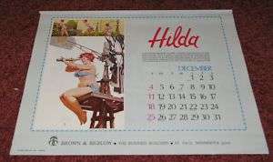 1984 Hilda Full Year Pin Up Calendar Duane Breyers  