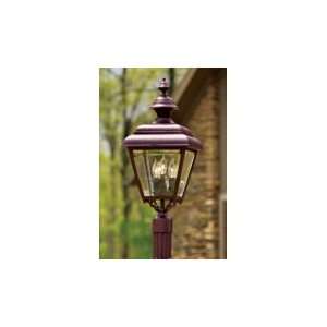   Light Outdoor Post Lamp in Verde with Clear Beveled Glass glass Home