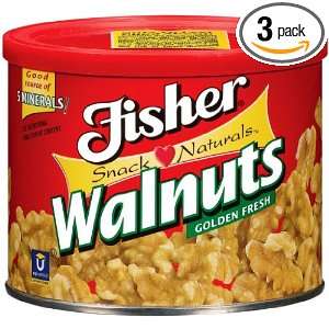 Fisher Walnuts, Snack Natural, 6.5 Ounce Packages (Pack of 3)  