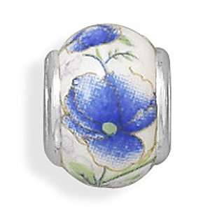  Blue Flower Ceramic Bead West Coast Jewelry Jewelry